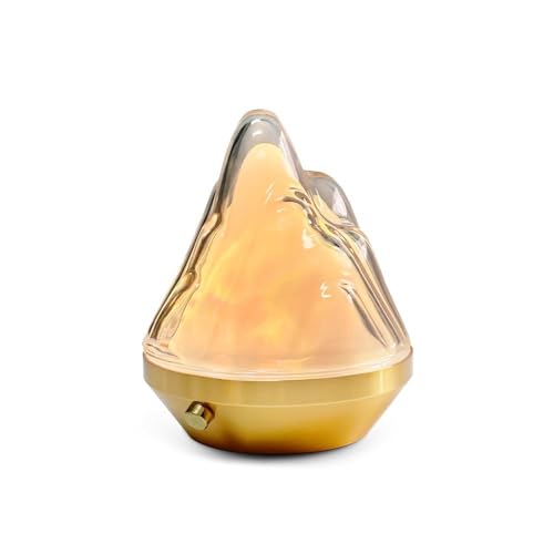 Image of Zuvexa Classic Mountain Table Lamp - Acrylic Flame Mountain Lamp, Dynamic Atmosphere LED Light with Remote & Touch Control, 16-Color Changing Night Lamp for Home & Bedroom Decor
