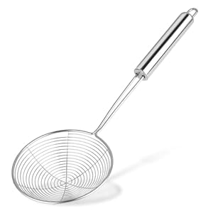 Steel Spider Strainer Skimmer Ladle, Kitchen Gadgets Wire Strainer Pasta Strainer Spoon Strainer Spider Skimmers for Kitchen Cooking and Frying (15 Inch), Clear, 584468_1_fVKV6gT1d