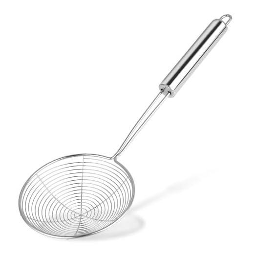 Spider Skimmer, 1 stuk zeef, roestvrij staal, sleuflepel, draadskimmer schep-zeef met handvat, kookschuimer voor pasta, keuken, koken en braden van gerechten