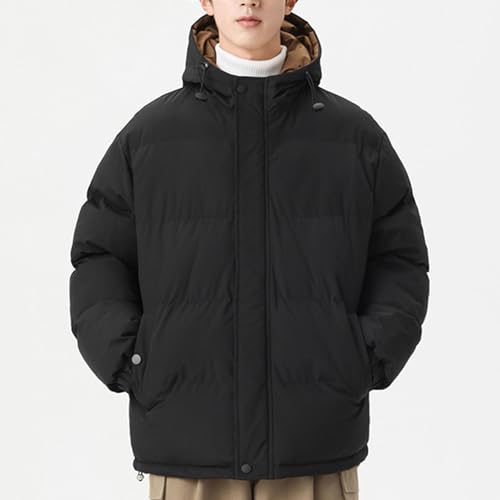 Mens Winter Padded Coat with Hood Casual Warm Quilted Jacket with Hood Thicken Quilted Parkas Outerwear3