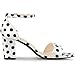 Allegra K Women's Polka Dots Heels Ankle Strap Chunky High Heel White Sandals 7 M US