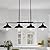 PUZHI HOME Kitchen Island Light, 4 Lights Black Pendant Dining Room Light Fixture Farmhouse Chandeliers for Dining Room Over Table Metal Hanging Lamp for Kitchen Island Hallway Pool Table