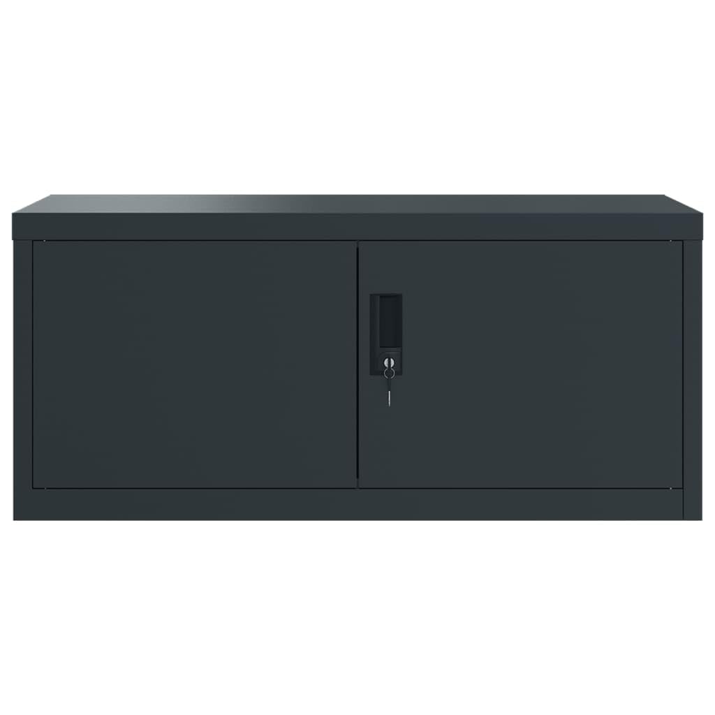 Armadio Classificatore Antracite in Acciaio Verniciato a Polvere 90x40x40 cm con Serratura e Chiavi, Mobile da Ufficio Resistente per Documenti, Sistema di Archiviazione