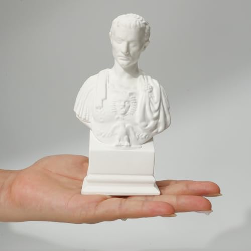 Estatua de Julio César en yeso blanco 14 cm miniatura 3