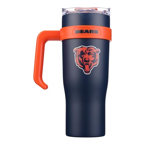 Image of The Memory Company Officially Licensed 46oz Team Color Slim Tumbler with Straw and Handle, Chicago Bears