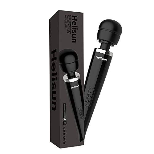 Helisun Cordless Electric Wand Massagers 8 Frequencies + 20 Vibration Modes USB Rechargeable Personal Massagers Handheld Magic Massages for Neck and Back Muscle Pain Quiet