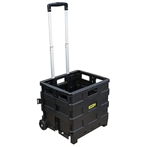 EQUIP TRADE Folding Foldable Boot Trolley Tool Cart | Long 49cm Telescopic Handle | Heavy Duty Foldable Practical…