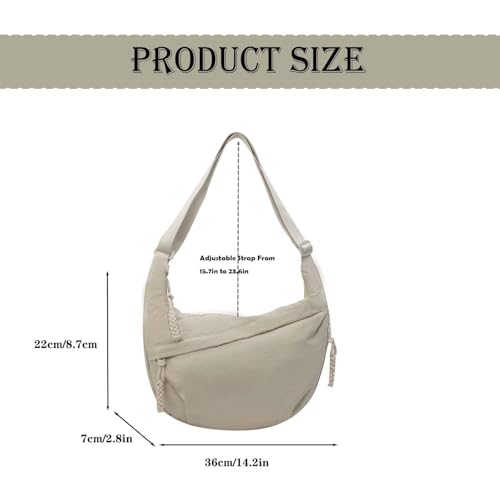 Crescent Crossbody Bag for Women Nylon Dumpling Bag Multi-Pocket Sling Bag Roomy Hobo Bag Moon Shoulder Bag2