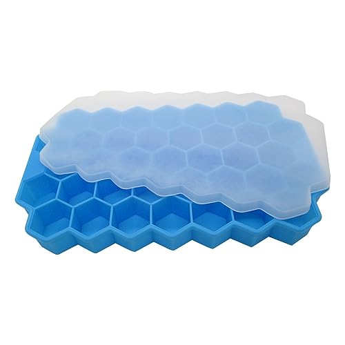 Bandeja para hielo de silicona con tapa azul miniatura 1