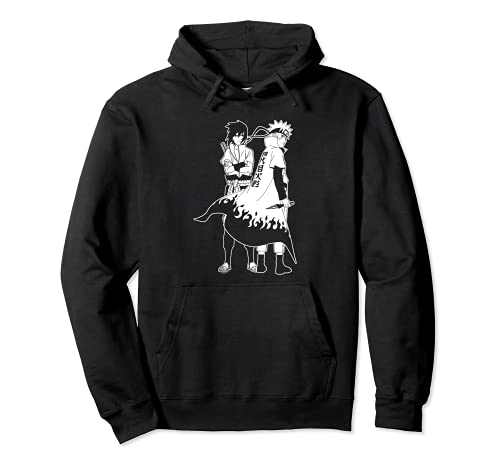 Naruto Shippuden Naruto and Sasuke Outline Pullover Hoodie