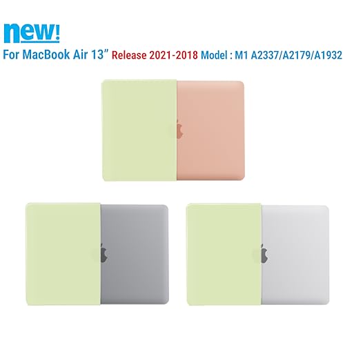 iBenzer Compatible with New MacBook Air 13 inch case 2022 2021 2020 M1 A2337 A2179 A1932, Hard Shell Case&Keyboard Cover&Screen Film for Mac Air 13 with Touch ID, Wasabi,CA-AT13WSB+2 by IBENZER - Image 9