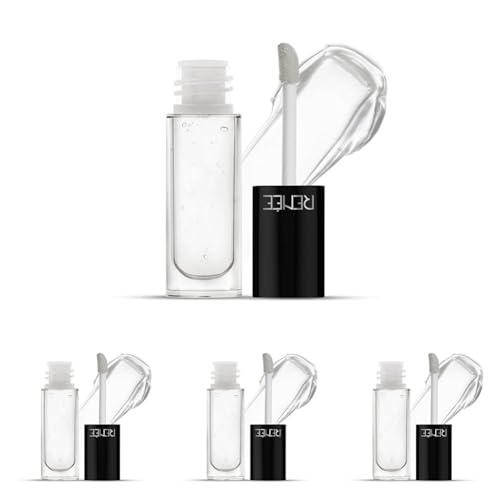 Image of RENEE Hot Lips Clear Lip Gloss 4.5ml, High-Glossy Shine Enriched with Vitamin E | Lightweight, Non Sticky Hydrating Formula (Pack of 4)