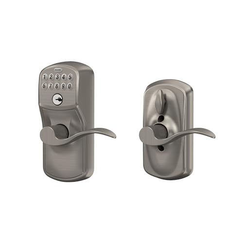 Schlage Plymouth Keypad Lock with Lever Handle, Electronic Keyless Door Entry, Flex Auto‑Lock Option, Satin Nickel, FE595 PLY 619 Acc by SCHLAGE - Image 6