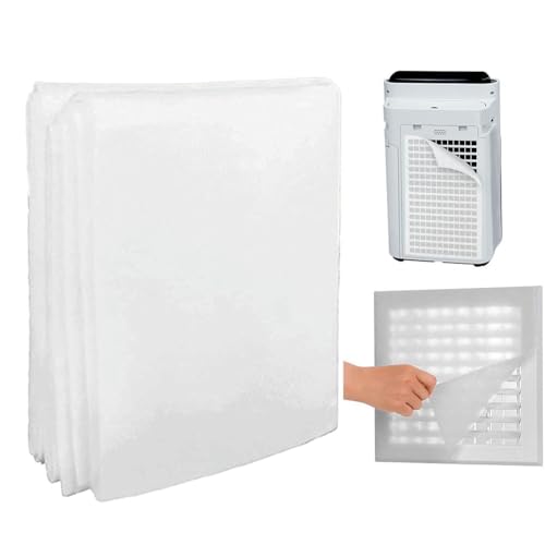 Volakebeing Kit de filtro de ventilación electrostático para rejillas de aire acondicionado y entrada de calefacción, filtro de aire cortado a medida, algodón 200 x 100 cm con cinta adhesiva de doble