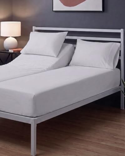 Image of Sleepy Town Split King Size Bed Sheets - 4 Piece - NO Flat Sheet Included - Split King Sheet Set - Soft, Comfy & Cooling - Easy Care - Wrinkle & Fade Free - Brushed Microfiber Sheets (French Grey)