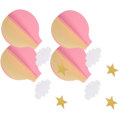 NUOBESTY Mongolfiera 3D Ciondolo con Nuvole E Stelle Decorazioni da Appendere per Feste in Casa Addobbi per Baby Shower San E Matrimonio Ornamenti Riutilizzabili 16.5X7.1 Pollici