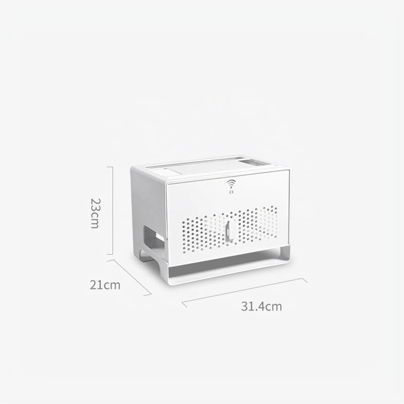 Aufbewahrungsbox für Kabel WiFi-Router-Aufbewahrungsbox, Modem-Router-Abdeckung, Kunststoffregal, Steckdosenleiste, Kabelmanagement, Hider-Rack, Büro-Desktop-Organizer-Ständer Kabelbox(Weiß)