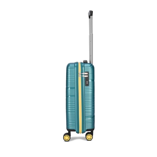 Image of Skybags Swirl Cabin Trolley Bag 56cm | Small Hard Luggage | 8 Wheels Suitcase for Travel | 3-Digit Combination Lock with Anti-Theft Zipper | Polypropylene | 3 Years Warranty - Unisex (Cyan)