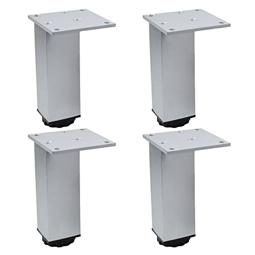 調節可能な金属製家具脚 - ブラック/シルバー 20cm (7.8インチ) DIYソファ、デスク、ダイニングテーブル、コーヒー、キャビネットの交換に最適 デザイン