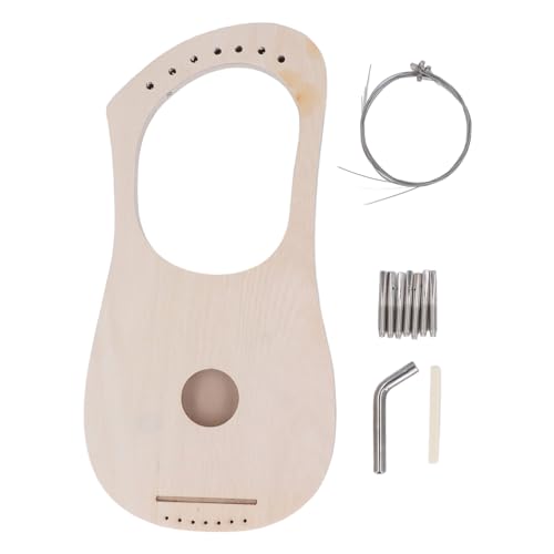 Bewinner Leier Harfe – 7-saitiges DIY-Set, Lindenholz Instrument, Maultrommel mit Stimmschlüssel, Sattelstegstifte