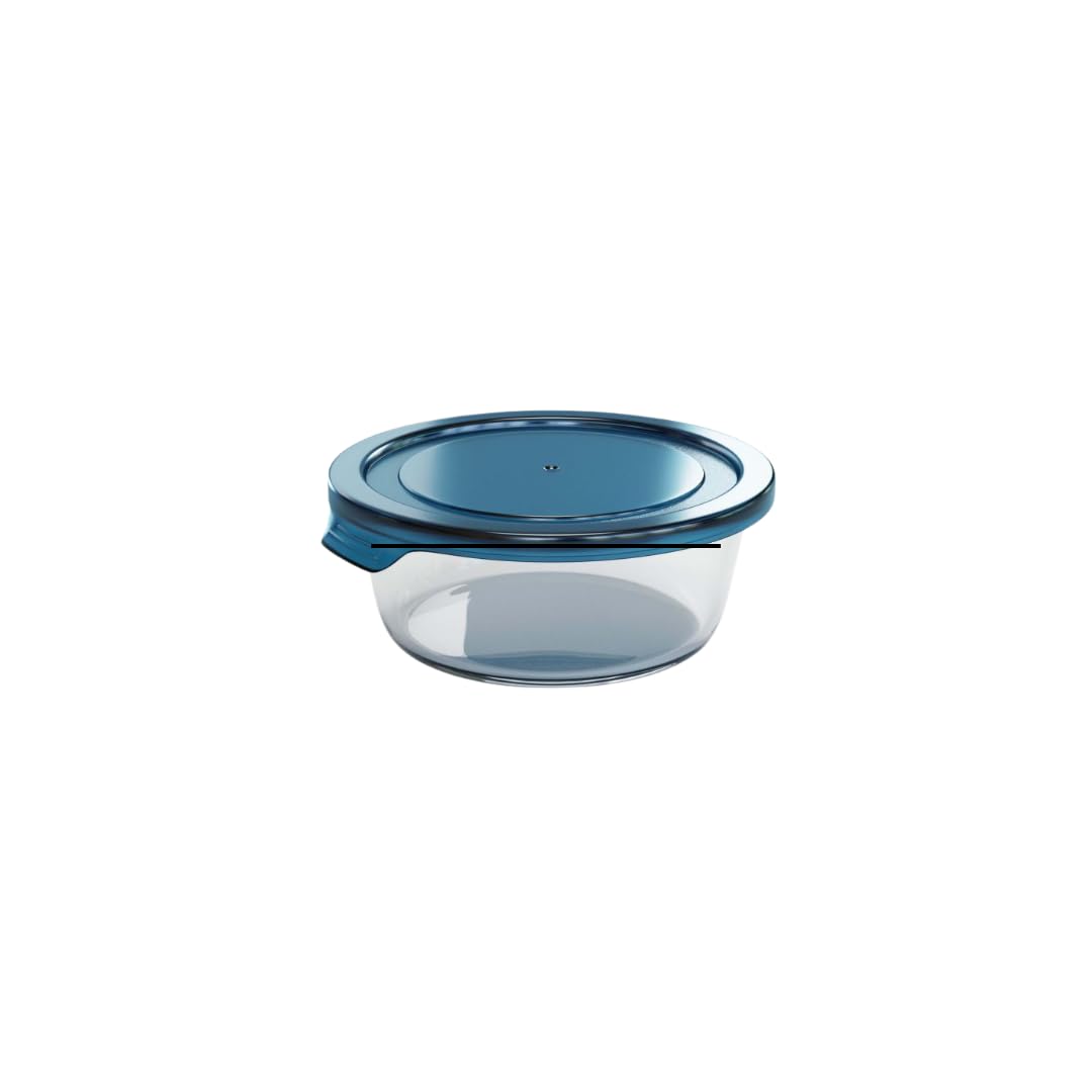 Round Glass Food Storage Containers with Airtight BPA-Free Lids – Stackable, Clear, Microwave, Oven, Freezer & Fridge Safe – 400ml & 650ml Sizes – Perfect for Meal Prep, Leftovers & Snacks (400ml)