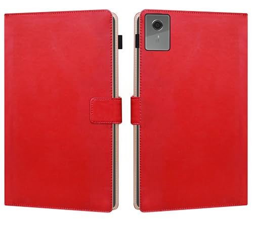 Image of TGK Flip Cover for Lenovo Idea Tab Plus 12.1 inch Tablet Case TB361FU TB361ZU with Stylus Holder (Red)