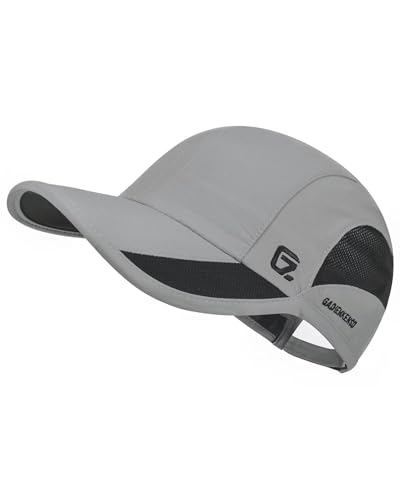 GADIEMENSD Quick Dry Sports Hat Lightweight Breathable Soft Outdoor Running Cap (Improvement, Light Gray)