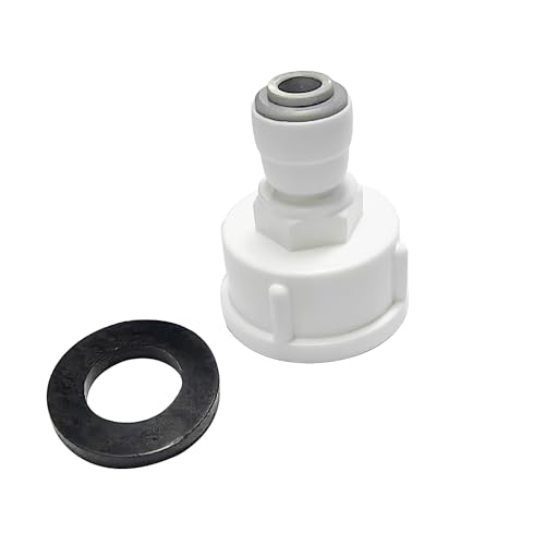 Qrity 1 Stück Wasser Schnellkupplung Adapter, 1/4 RO Wasser Gerade Rohrfitting auf 3/4 Weiblich, Doppelsiegel, Schnellanschluss für Wasserfilter
