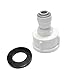 Qrity 1 Stück Wasser Schnellkupplung Adapter, 1/4 RO Wasser Gerade Rohrfitting auf 3/4 Weiblich, Doppelsiegel, Schnellanschluss für Wasserfilter