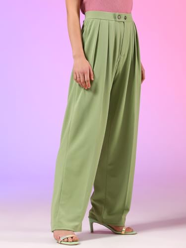 Image of KOTTY Women's High Waist Pleated Wide Leg Trousers