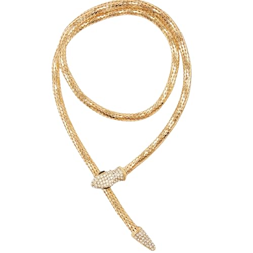 Image of KIMTI 18K Gold Plated Snake Necklace Jewellery - Snake Necklace | Anti Tarnish Gold Plated Western Neck Piece | Fashion Statement Women Accessories.