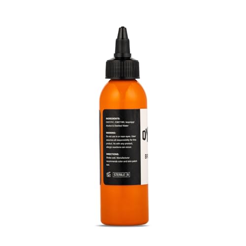 Image of Dynamic Color Bright Orange Tattoo Ink, Made in USA Since 1990, 4 oz | Sterilized and lot-numbered for full traceability; established American brand trusted by artists worldwide