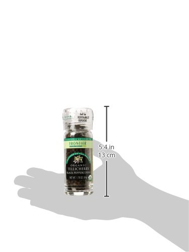 Frontier Organic Tellicherry Black Peppercorns With Grinder, 1.76 Oz #TOP1