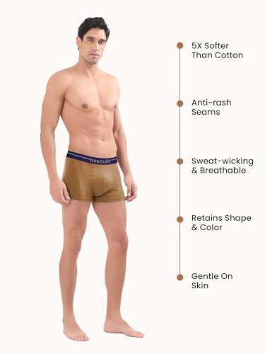 Image of Freecultr Men's Cotton Trunks | Breathable & Moisture Absorbing | Soft Comfort Fit | Everyday Innerwear