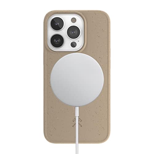 Woodcessories - Magnetische Handyhülle für iPhone 14 Pro Max kompatibel mit MagSafe, Hülle mit Magnet, beige - Plastikfrei, nachhaltig