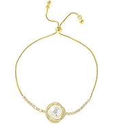 14K Gold Pearl Bracelet with Moissanite,Dainty Freshwater Cultured Pearl Bracelet for Women,Love ...