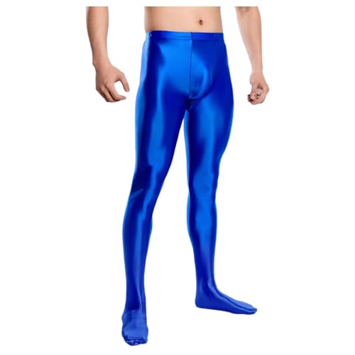 pvucpot Leggings Sportivi Uomo Lucidi Pantaloni Sportivi a Compressione Palestra Collant Leggins Fitness Pantaloni Skinny con Elastico in Vita Tights Calzamaglia Sportive