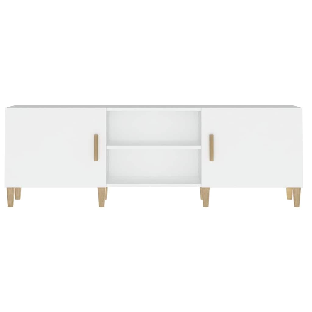Mobile TV bianco in legno 150 x 30 x 50 cm con spazio e ripiano, mobile TV per soggiorno, mobile basso con scomparti e cassetti, credenza moderna con canalina per cavi