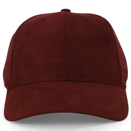 Image of Trendy Apparel Shop Plain Faux Suede Leather Adjustable Structured Baseball Cap