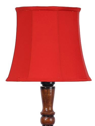 Image of Devansh Red Cotton Wooden Floor Lamp -6