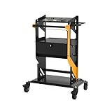 Kfz-Werkstattwagen, Mehrzweck-Werkzeugwagen/Diagnosewagen mit 360° drehbaren, feststellbaren Rollen, Laptop-Ablage und sicherem Verriegelungssystem für Mechaniker und Werkstattausrüstung