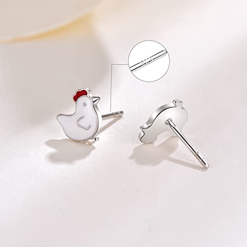 925 Sterling Silver Small Cute Animal Stud Earrings - Hypoallergenic for Daughter, Girlfriend or Girls3