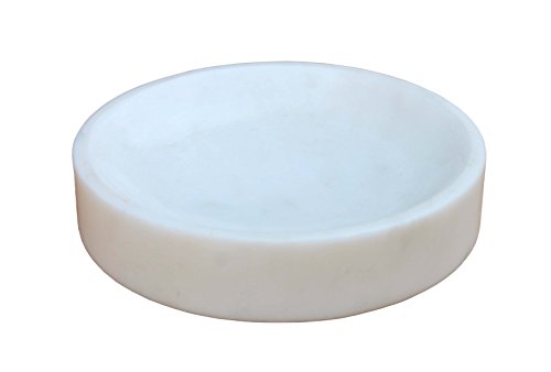 KLEO Natural Stone Soap Dish Soap Holder Bath Accessories for Bathroom, Tub or Wash Basin Accessories (White)