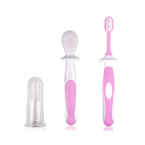 image for 3 Piece Baby Toothbrush Set by Cherish Baby Care - with Infant Finger 