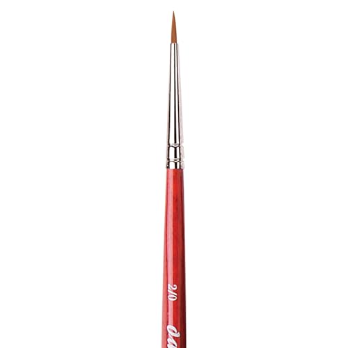 Image of da Vinci Watercolor Series 5580 CosmoTop Spin Paint Brush, Round Synthetic with Red Handle, Size 2 /0 (5580-00)