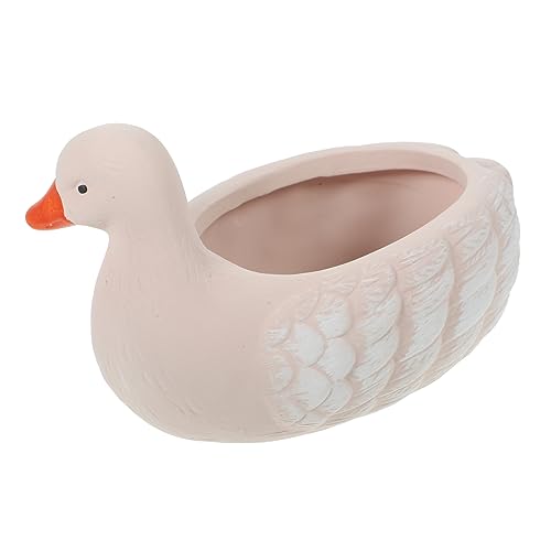 Yardwe Cartoon Animal Ceramic Flowerpot for Succulent Plants Cute Duck