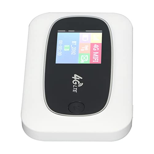 Image of Portable 4G LTE Travel Router with LED Display Compact WiFi Hotspot for Smartphones Laptops Compatible with Networks White