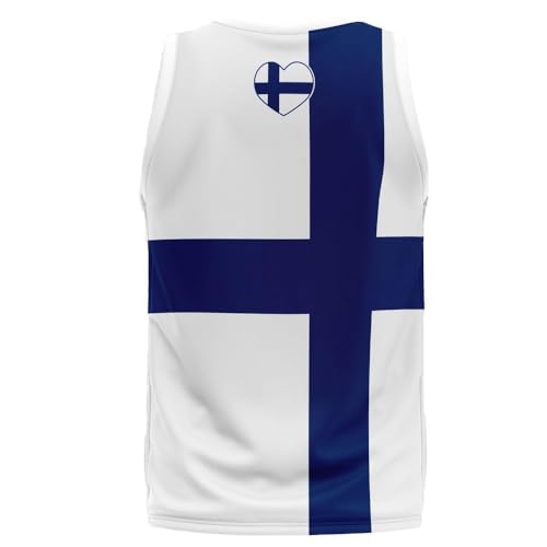 NW NATIONWEAR Ärmelloses Finnland Trägershirt Herren/Damen – Sportliches Finnland Tank Top – Fan T-Shirt Finnland – Ideal für Fußball, Sport & Freizeit