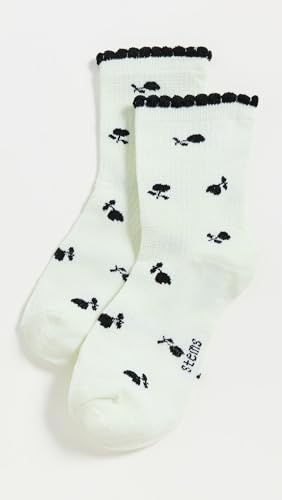 Women's Flower Ribbed Crew Socks2