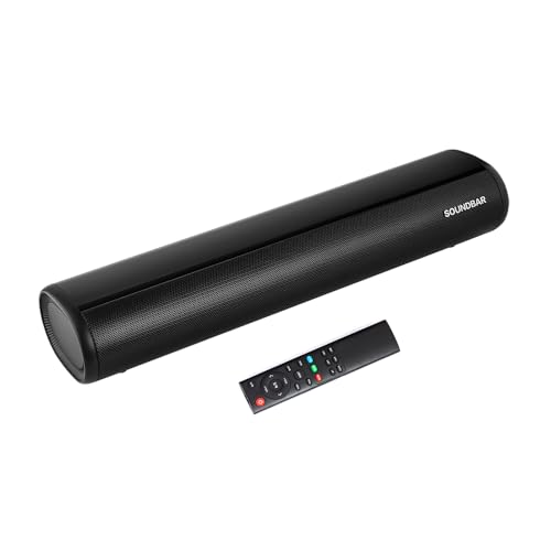 TKMARS Barre de Son TV Bluetooth Mini Bar de 50cm Son Caisson de Basses Intégré 2.0 Canal Petite Enceinte PC Haut-Parleur Stéréo Son Surround 3D Home...